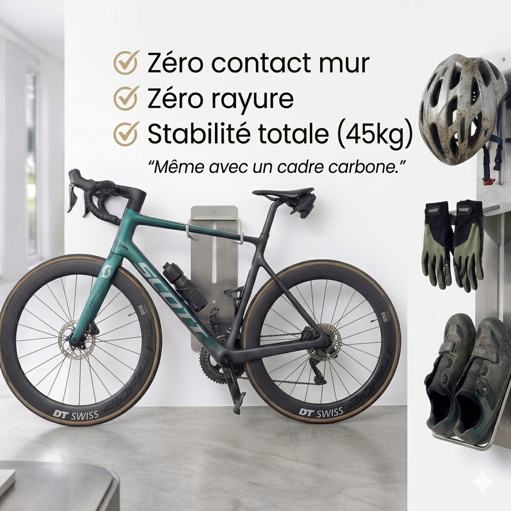 Le premier support qui organise tout votre équipement cycliste. David & Clément