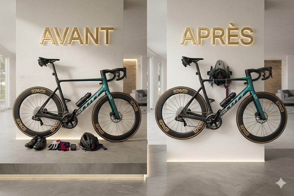 Le premier support qui organise tout votre équipement cycliste. David & Clément